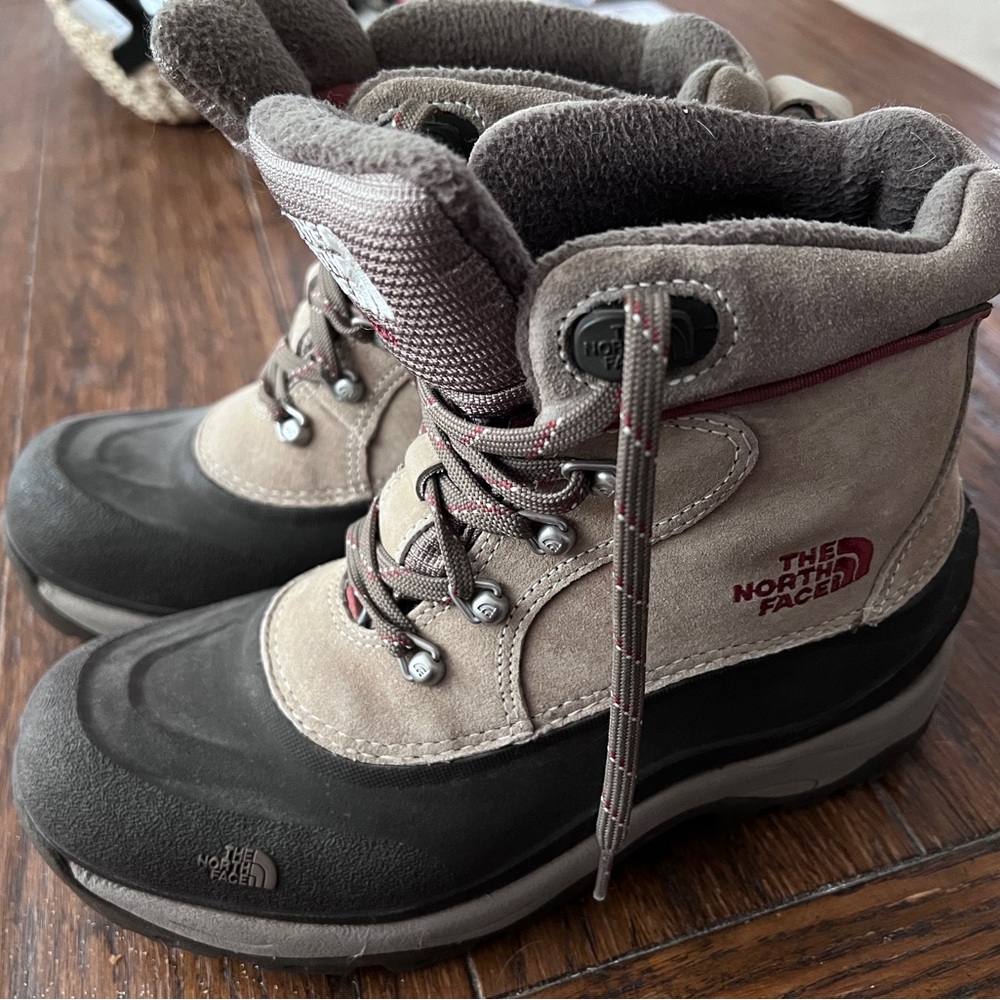 The North Face Black and Tan Winter Boots